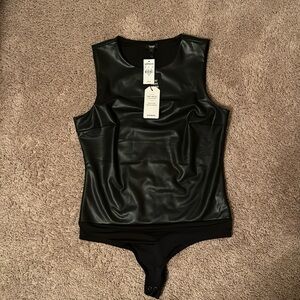 Express faux leather body suit size Medium